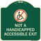 Signmission Not Handicapped Accessible Exit W/ Graphic Heavy-Gauge Aluminum Sign, 18" H, 18" L, G-1818-23549 A-DES-G-1818-23549 - alternate 1